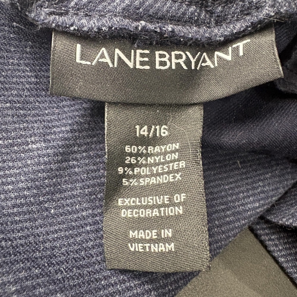 Lane Bryant Ankle Pants Womens 14/16 Blue Knit Pull On Stretch Casual Jogger NWT - Picture 3 of 12